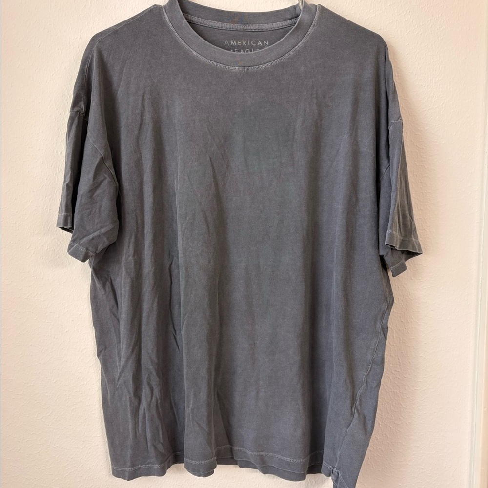 American Eagle Outfitters Washed Charcoal Crew Neck Tee